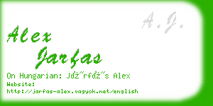 alex jarfas business card